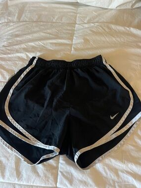 Nike Women’s Black Athletic Shorts with White Piping